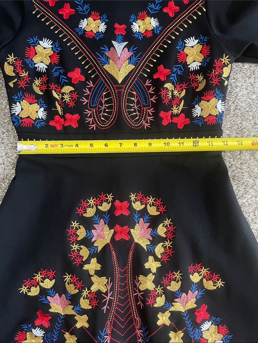 Lai Meng Black Embroidered Half-Sleeve Dress - Picture 7 of 10